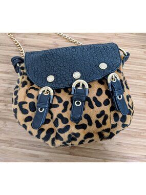 Badgley Mischka Leopard Print Calf Hair Purse – Includes Dust Bag